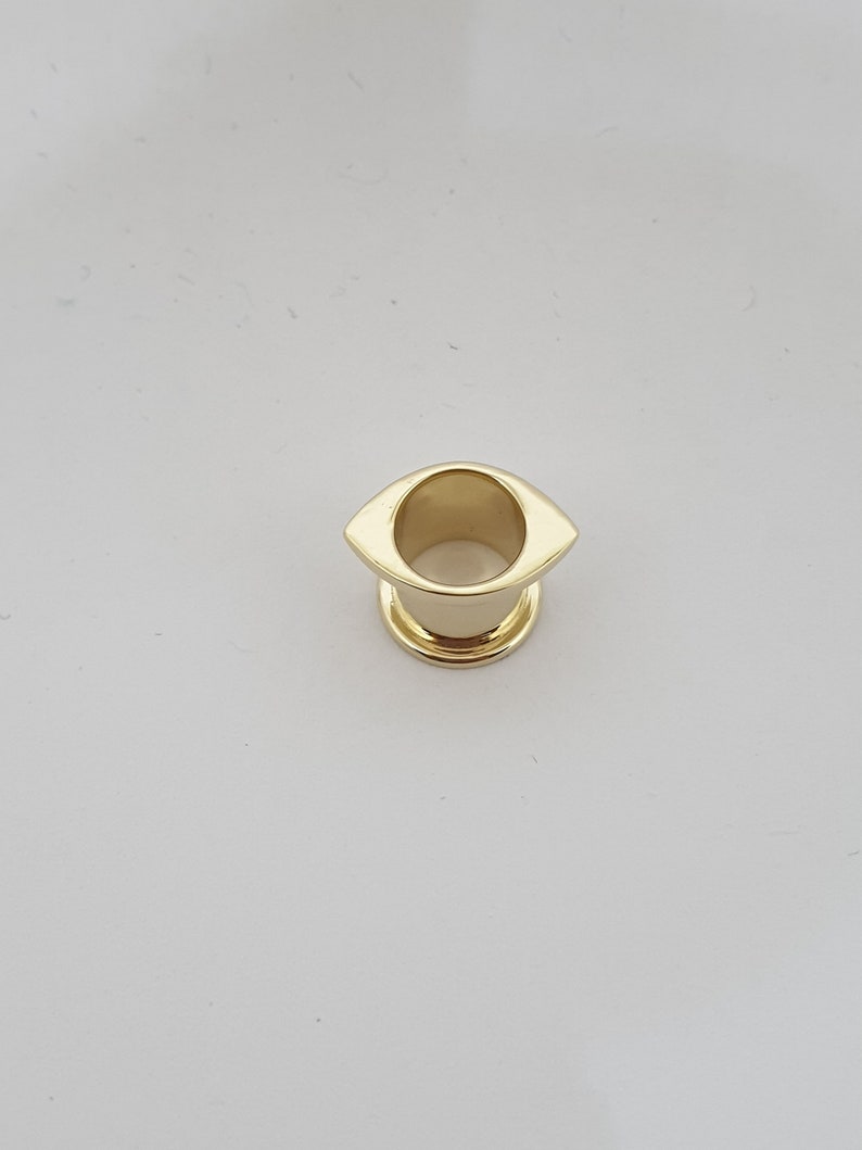 Solid Gold Ear Tunnels Ear Gauges 14k Plugs Piercing Etsy