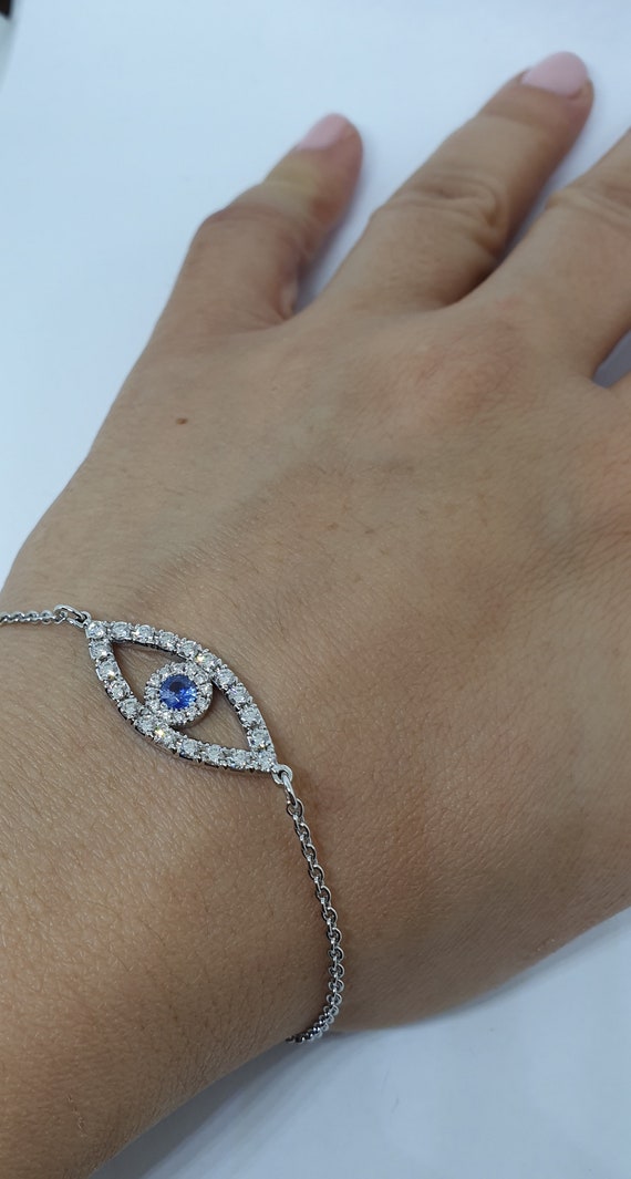 Diamonds Bracelet 14k Gold Designer s Bracelet Unique Evil Eye