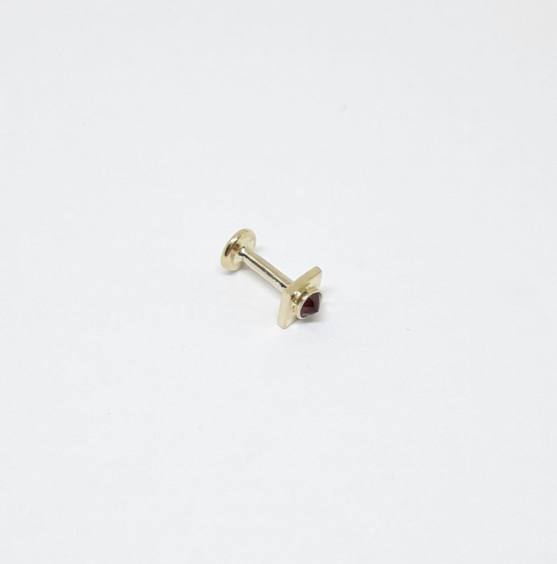 Labret Stud Lip Ring 14K Solid Gold Labret Style Nose Etsy Israel