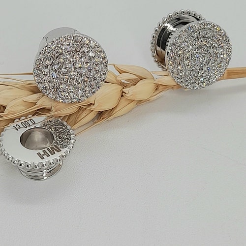 Ohr Tunnels Solid Gold Diamanten Ohr Gauge Plug Tunnel 14k Custom Plugs Ohrringe Schmuck Gauge Plugs Ohrstecker
