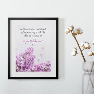 Flower Quotes Wall Art, Quote Wall Art, Flower Print, Digital Download, Flower Print Wall Art, Print for Her, Digital Flower Quote Poster