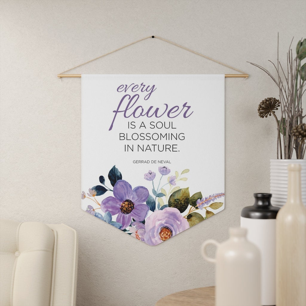 Inspirational Wall Hanging, Quote Wall Art, Purple Flower Wall Art ...