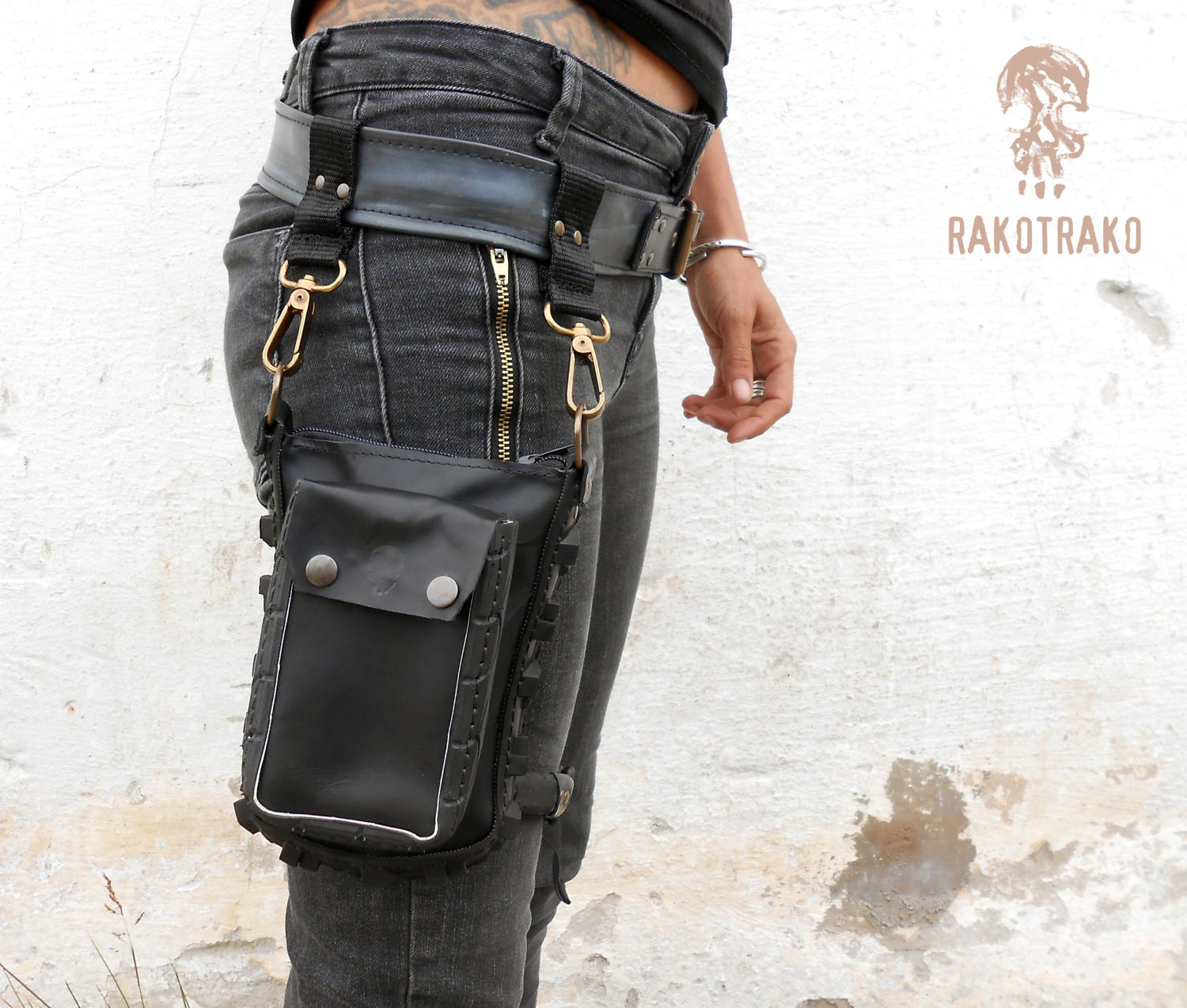 Riñonera que se ata en la Cuero y caucho - Etsy