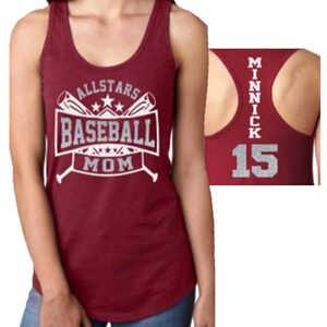 Glitter Allstars Baseball Tank Top| All Star Baseball Mom Tank Top | Custom All Stars Tank | Baseball Bling | Customize