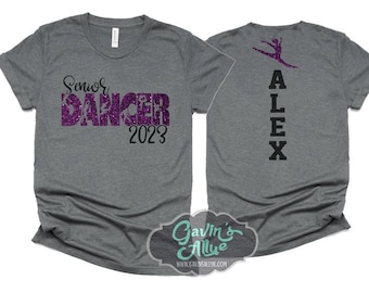 Glitter Senior Dancer Tshirt | Short Sleeve Dance T-Shirt | Bella Canvas Dance Shirt | Customize Colors