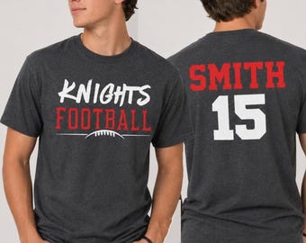 Custom Football Shirt, Personalized Football Fan Tee, Custom Name and Number Shirt, Football Game Day Shirt, Personalized Sports Tee