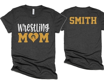 Glitter Wrestling Mom Shirt | Wrestling Mom Shirt | Cute Wrestling Shirt | Short Sleeve |  Bella Canvas T-shirt | Customize Colors