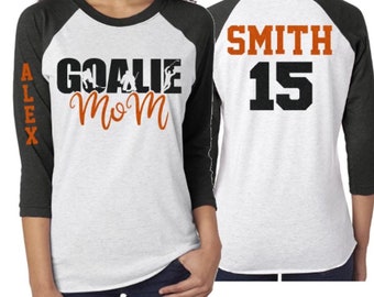 Glitter Hockey Goalie Mom shirt | Goalie Shirt | Glitter Hockey Mom shirt  | Hockey Bling | Hockey Spirit Wear | Customize Colors