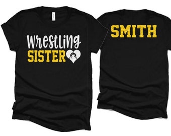 Glitter Wrestling Sister Shirt | Wrestling Shirts | Wrestling Sister |b Bella Canvas Tshirt | Customize Colors | Youth or Adult