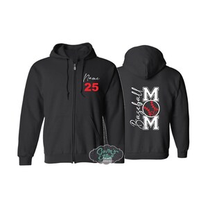 Baseball Mom Zip Hoodie | Custom Baseball Zip Hoodie | Baseball Jacket