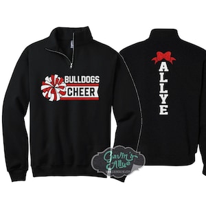Camisetas de animadoras con cremallera de un cuarto y brillo / Camisetas de animadoras con cremallera de un cuarto y brillo / Camisetas de animadoras con brillo / Personaliza tu equipo y colores