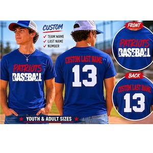 Camiseta de béisbol personalizada, camiseta de equipo de béisbol personalizada, regalo para jugador de béisbol, camiseta con nombre personalizado, camiseta para mamá de béisbol, camiseta de béisbol juvenil