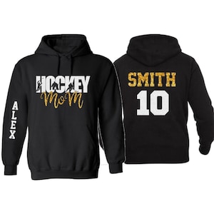 Glitter Hockey Hoodie | Hockey Mom | Hockey Hoodie | Hockey Bling | Hockey Spirit Wear | Customize  Colors