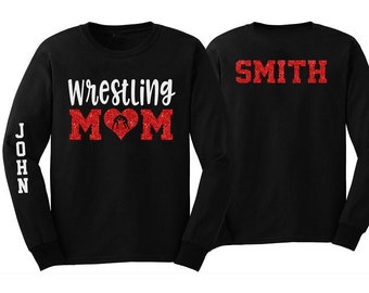 Glitter Wrestling Mom Shirt | Wrestling Shirts | Wrestling Shirt | Long Sleeve Shirt | Customize Colors