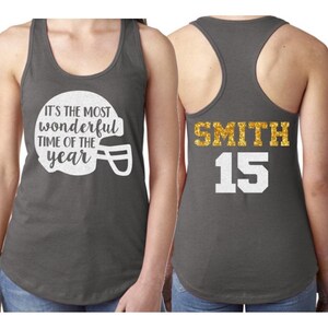 Glitter  Custom Football Tank Top |  It&#39;s the most wonderful time of the year Tank Top | Racerback Tank | Football Shirt | Youth or Adult