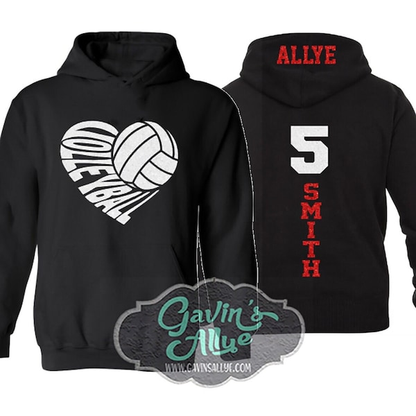 Volleyball Hoodie - Etsy