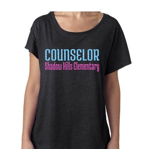 Glitter School Counselor Shirt| School Counselor Soft Dolmen Shirt