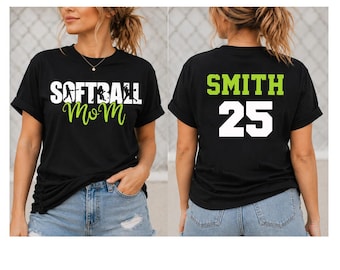 Personalized Softball Mom Shirt, Custom Name and Number Shirt, Softball Mom Tee, Game Day Shirt, Softball Parent Shirt, Team Spirit Wear