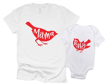 mama bird shirt | baby bird shirt | matching mom and baby shirts | mom gift | baby shower gift | mama and me shirts