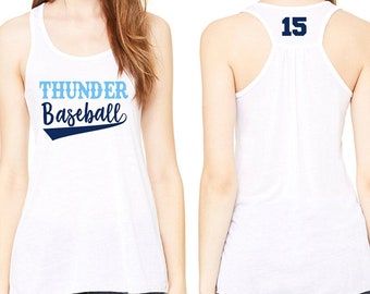 Glitter Baseball Mom Tank Top| Flowy Racer Back Tank | Customize Your Colors