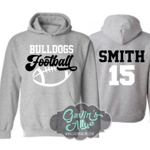 Football Hoodie | Customize Team & Colors | Football Spirit Wear | Custom Football Hoodie | Adult or Youth Sizes