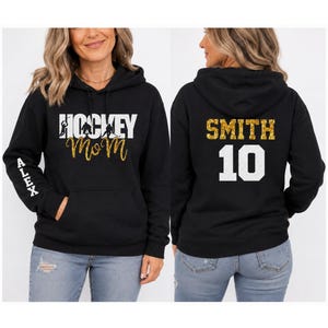 Glitter Hockey Hoodie | Hockey Mom | Hockey Hoodie | Hockey Bling | Hockey Spirit Wear | Customize  Colors