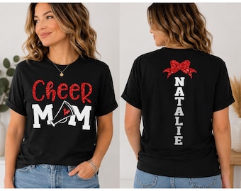 Glitzer Aufmunterung für Mama Shirt | Cheer Shirt | CheerBling | Jubeln Sie Spirit Wear | Bella Canvas T-Shirt | Kurzarm T-shirt