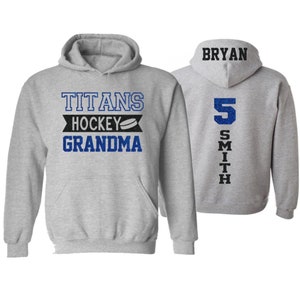 Glitter Hockey Hoodie | Hockey Grandma | Hockey MiMi | Hockey Nana | Hockey Bling | Hockey Spirit Wear | Customize with your Team & Colors