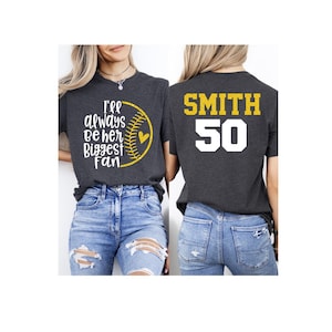 Glitter Softball Shirt | Biggest fan Shirt | Softball Shirts | Custom Softball Mom Shirts | Customize Colors