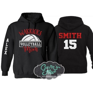 Glitter Volleyball Mom Hoodie | Volleyball Hoodie | Customize with your Team & Colors