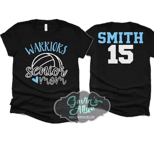 Glitter Volleyball Senior Mom Shirt | Volleyball Shirt | Volleyball Bling | Volleyball Spirit Wear | Bella Canvas T-shirt