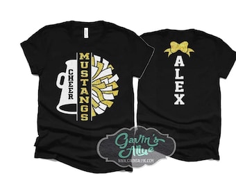 Glitter Cheer Shirt | Cheer Tshirts | Cheerleading Mom Shirts | Cheerleader Gift | Glitter Megaphone Shirt | Bella Canvas T-shirt