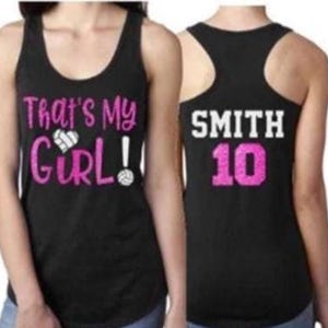 Glitter Volleyball Tank Top | Volleyball Spirit Wear | Custom Volleyball Tank | Customized Team & Colors