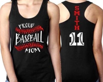 Glitter Baseball Laces Mom Tank | Proud Baseball Mom | Baseball Tank Top | Customize