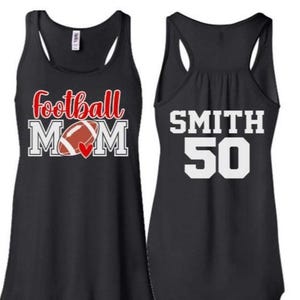 Glitter  Football Mom Tank Top | Football Tanks | Bella Canvas Tank | Racerback Tank