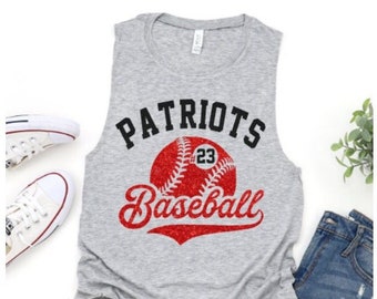 Glitter Baseball Muscle Tank Tops | Baseball Mom Tank Top | Baseball Shirts | Muscle Tank | Softball Tank