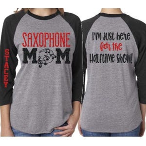 Glitter Saxophone Mom shirt | Band Shirts | Band Mom Shirts | Band Bling | Band Spirit Wear | Customize with your Colors