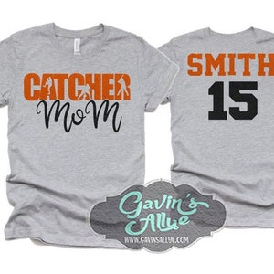Glitter Baseball Catcher Mom Shirt| My Heart is that Field | Baseball Shirt | Bella Canvas Tshirt | Customize your team & colors