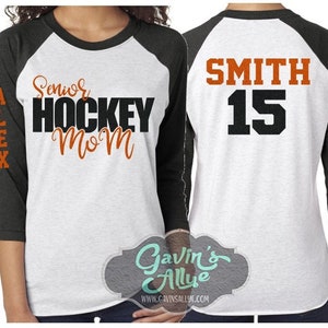 Glitter Senior Hockey Mom shirt | Field Hockey Shirts | Glitter Hockey Mom shirt | Hockey Bling | Hockey Spirit Wear | Customize Colors
