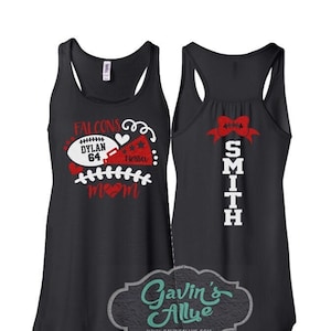 Glitter Football & Cheer Tank Top | Fußball und Cheer Mom Tanks | MomTank | Bella Tanktop | Racerback Tank-Top | Jugendliche oder Erwachsene