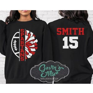 Sweater met ronde hals glitter voetbal & cheer | Voetbalshirts | Sweatshirt met ronde hals | Football Spirit-kleding