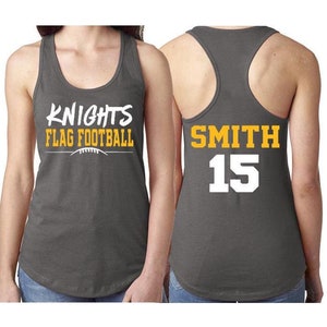 Glitter Flag Football Tank | Racerback Tank | Football Tank | Football Bling | Customize | Youth or Adult