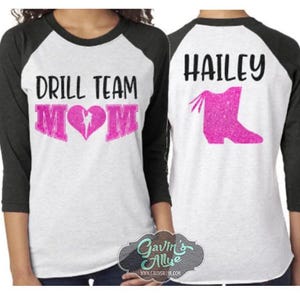 Glitter Bohrer Team Shirt | Bohren Sie Team-Shirts | Bohren Sie Team Mom Shirts | 3/4 Arm Raglan | Passen Sie Ihre Farben an