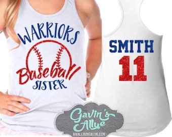 Glitter Baseball Shirts | Baseball Sister Tank | Baseball Sister | Racerback Tank | Sister Tank Top | Youth or Adult