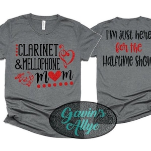 Glitter Band Mom T-shirt | Two Instruments Band Shirts | Short Sleeve Tshirt | Bella Canvas Tshirt | Customize with your Colors