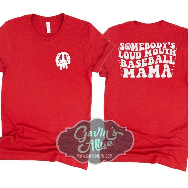 Glitter Baseball Mom Shirt | Somebody's Loud Mouth Baseball Mama | Bella Canvas Tshirt | Baseball Spiritwear | Customize Your Colors