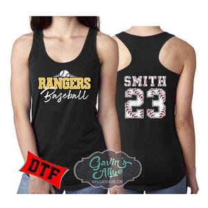 Baseball Tank Top | Baseball Mom Tank Top | DTF |  Racerback Tank | Baseball Tank | Customize Your Team & Colors