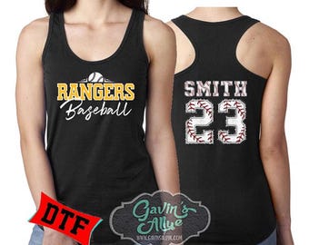 Baseball Tank Top | Baseball Mom Tank Top | DTF |  Racerback Tank | Baseball Tank | Customize Your Team & Colors