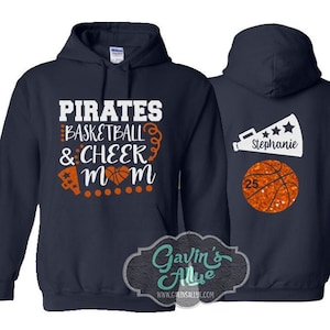 Glitter Basketball and Cheer Mom Hoodie | Basketball Hoodie | Customize with your Team & Colors