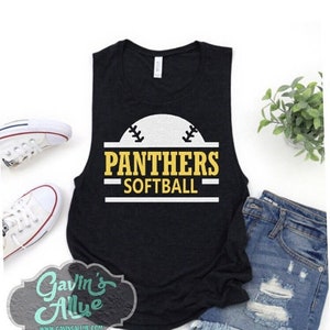 Glitter Softball Mom Tank Top | Softball  Muscle Tank Top | I'll Always Be Her Biggest Fan | Softball Bling | Personalized Softball